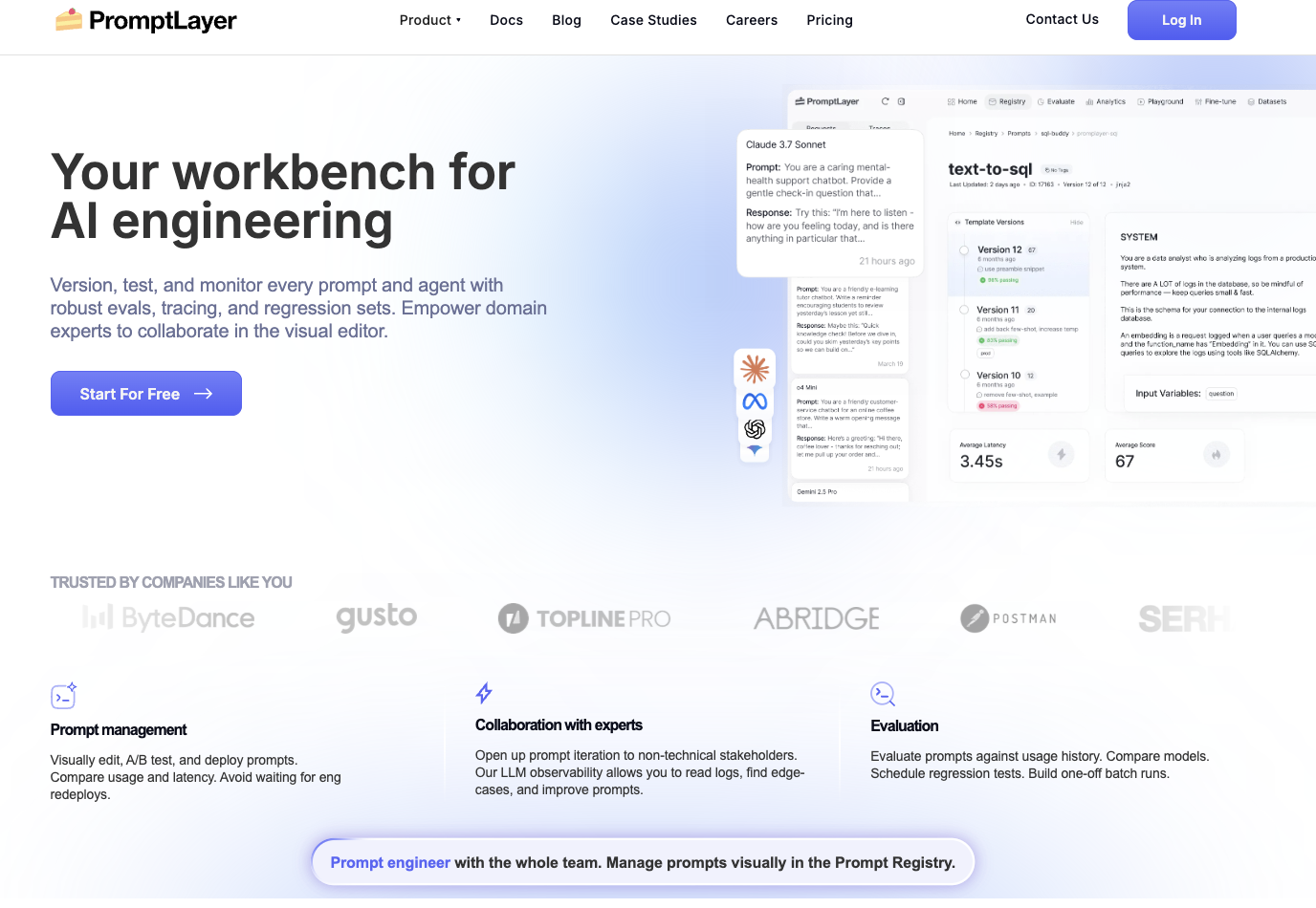 PromptLayer prompt playground